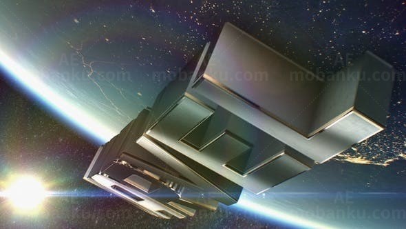 E3D优雅地球标志展示AE模板