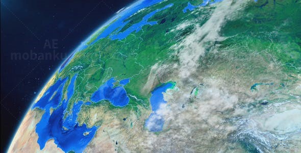 世界地图地球缩放AE模板