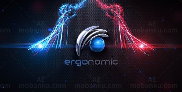 抽象乱麻光效线条揭示标志AE模板