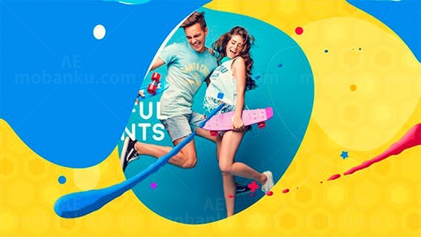 活力多彩片头AE模板