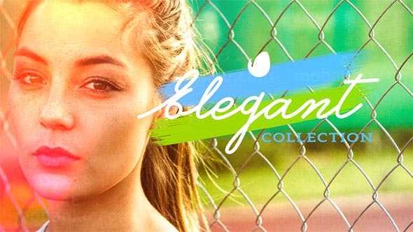 彩条手绘文字标题展示AE模板