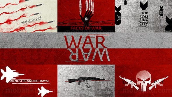 战争主题标题展示AE模板