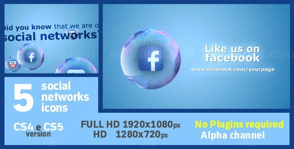 气泡图标展示AE模板