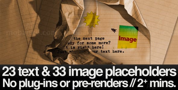 纸张打字标题展示AE模板