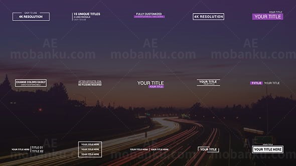 迷你文字标题展示AE模板