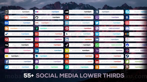 扁平字幕动画AE模板