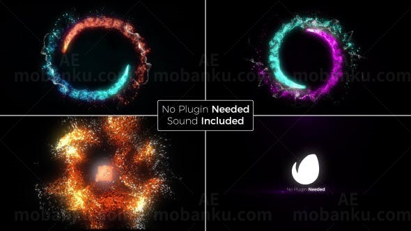 粒子标志展示AE模板