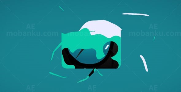 流体标志展示AE模板