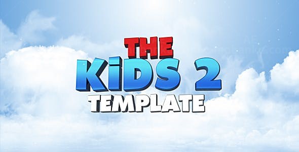 三维卡通风格文本标题动态展示AE模板