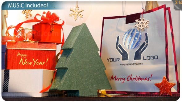 圣诞礼物标志展示AE模板