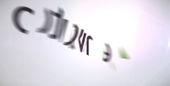 字母旋转光照效果揭示标志AE模板