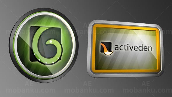 标志翻转展示AE模板