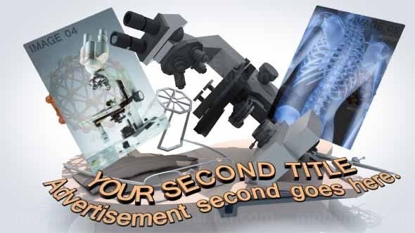 三维相册弹起医疗主题标题展示AE模板