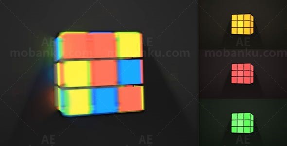 魔方变换标志展示AE模板