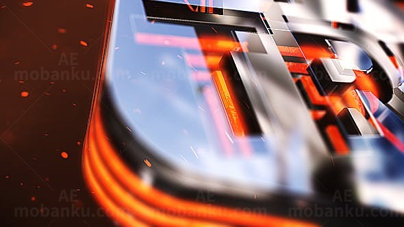 玻璃流光标志展示AE模板