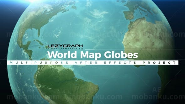 全球世界地图AE模板
