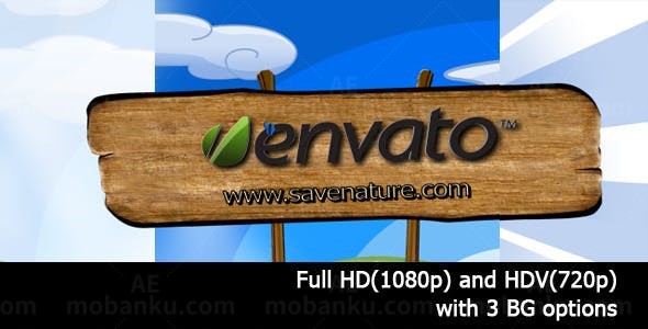 卡通动画背景模板视窗展示视频AE模板