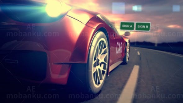 赛车标志展示AE模板