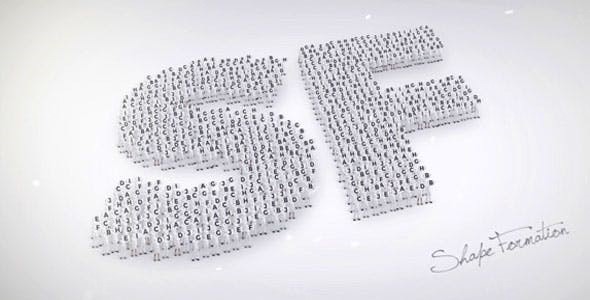 形状群集标志展示AE模板