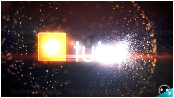 抽象舞者粒子光效揭示标志AE模板