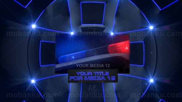 球舱科技屏展示AE模板