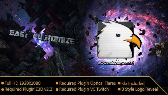 碎块群间通道标志展示AE模板