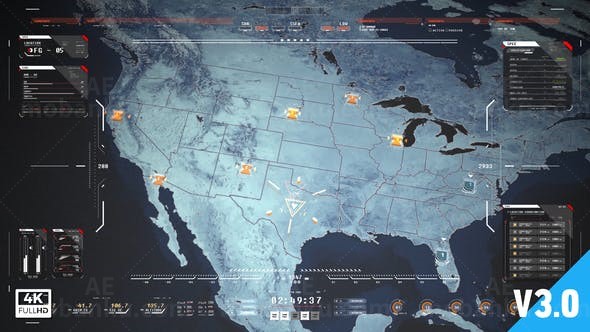 地图信息图界面动画元素AE模板