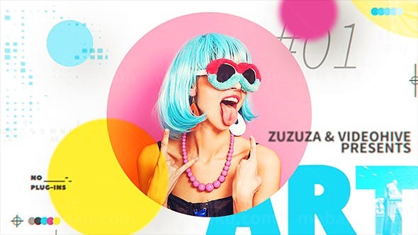 现代风格圆环幻灯片AE模板