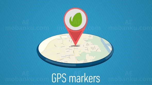 GPS地图标记AE模板