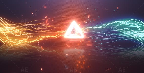 能量束粒子特效标志AE模板