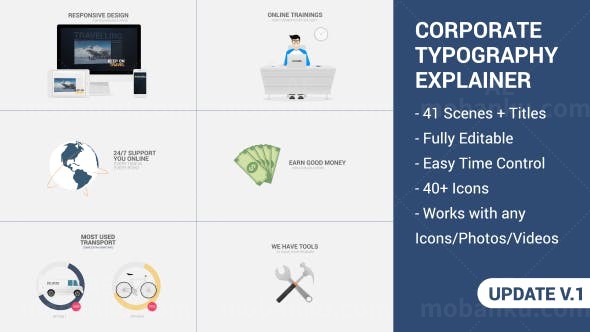 企业文字信息图AE模板