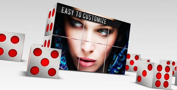 三维骰子屏展示AE模板