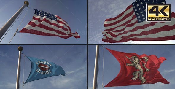 三维旗帜制作器AE模板