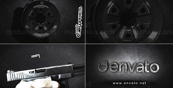 枪出子弹变换标志展示AE模板