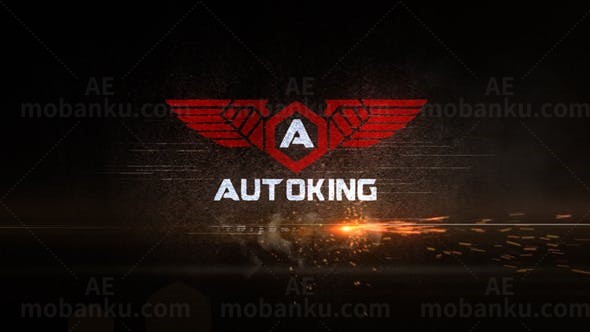 快速火花标志展示AE模板