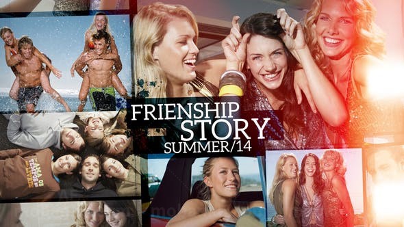 多照片平铺幻灯片AE模板