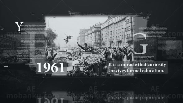 历史风格时间变迁AE模板