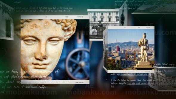 空间图片切换展示AE模板