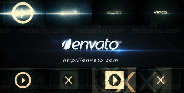 闪光图形快速演绎揭示标志AE模板