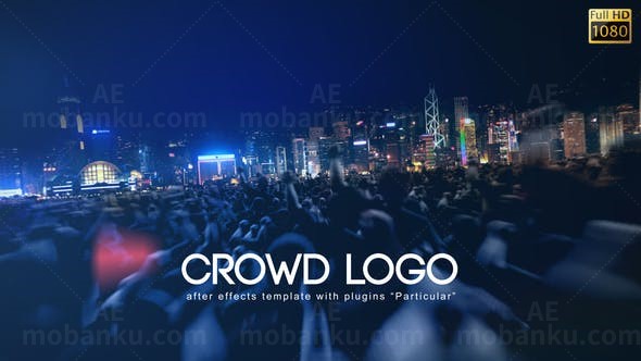 人群集会标志AE模板