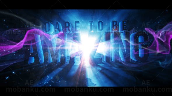 蓝色星空特效标题展示AE模板