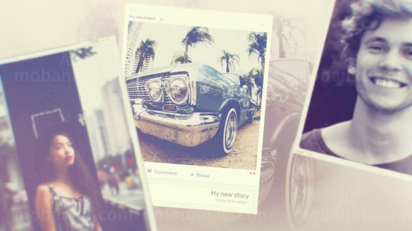 网络照片回忆相册展示片头AE模板