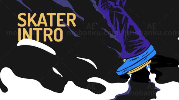 滑板MG动画片头AE模板