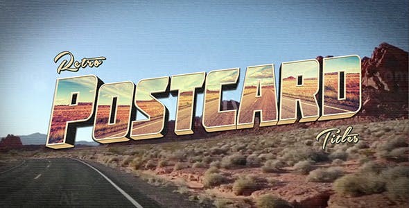 三维复古文字标题动画AE模板