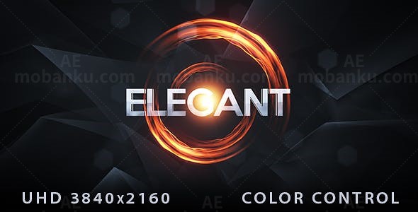 大气能量感文字片头标志动画AE模板