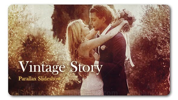 复古回忆相册视差幻灯片展示AE模板