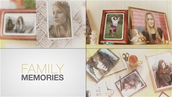 桌上相框照片展示回忆片头AE模板