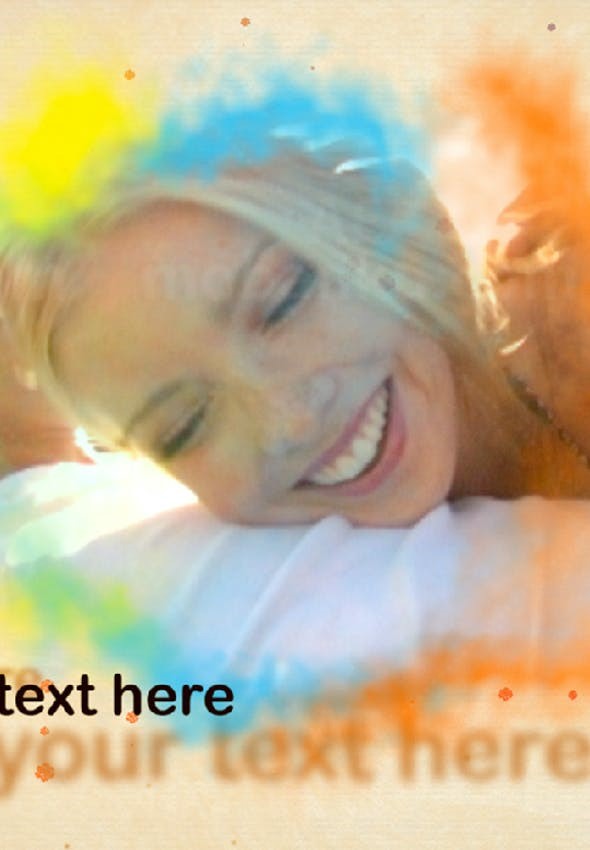 彩色泼墨效果切换标题图文效果AE模板