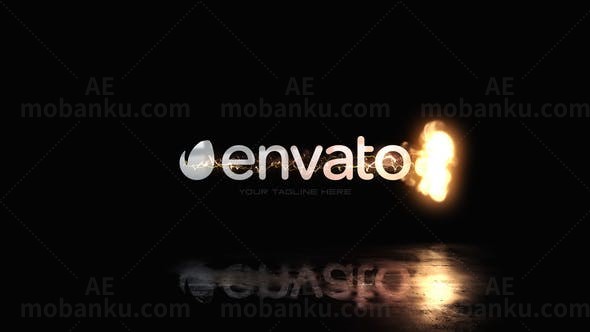 快速火焰Logo演绎文字动画AE模板