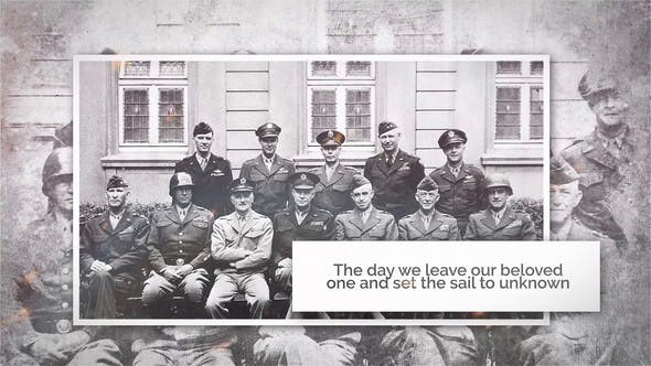 水墨复古历史时间线图片相册展示AE模板